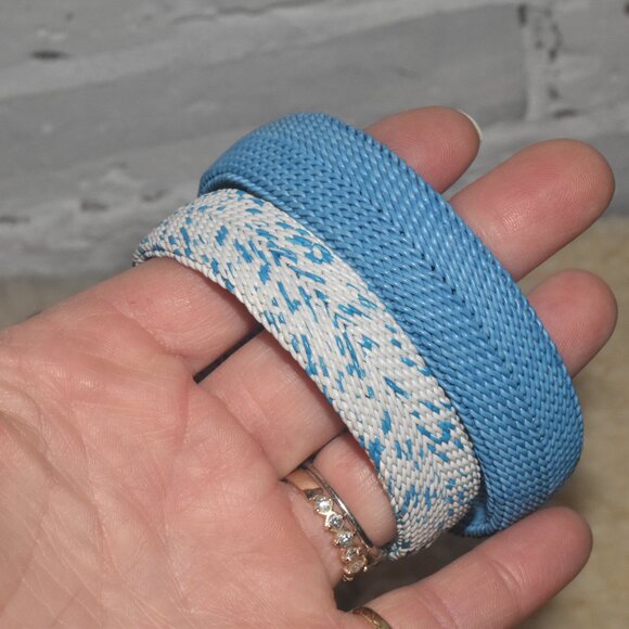 Vintage Woven Metal Bangles, Beaded Necklace and Turquoise Amethyst - Picture 5 of 8